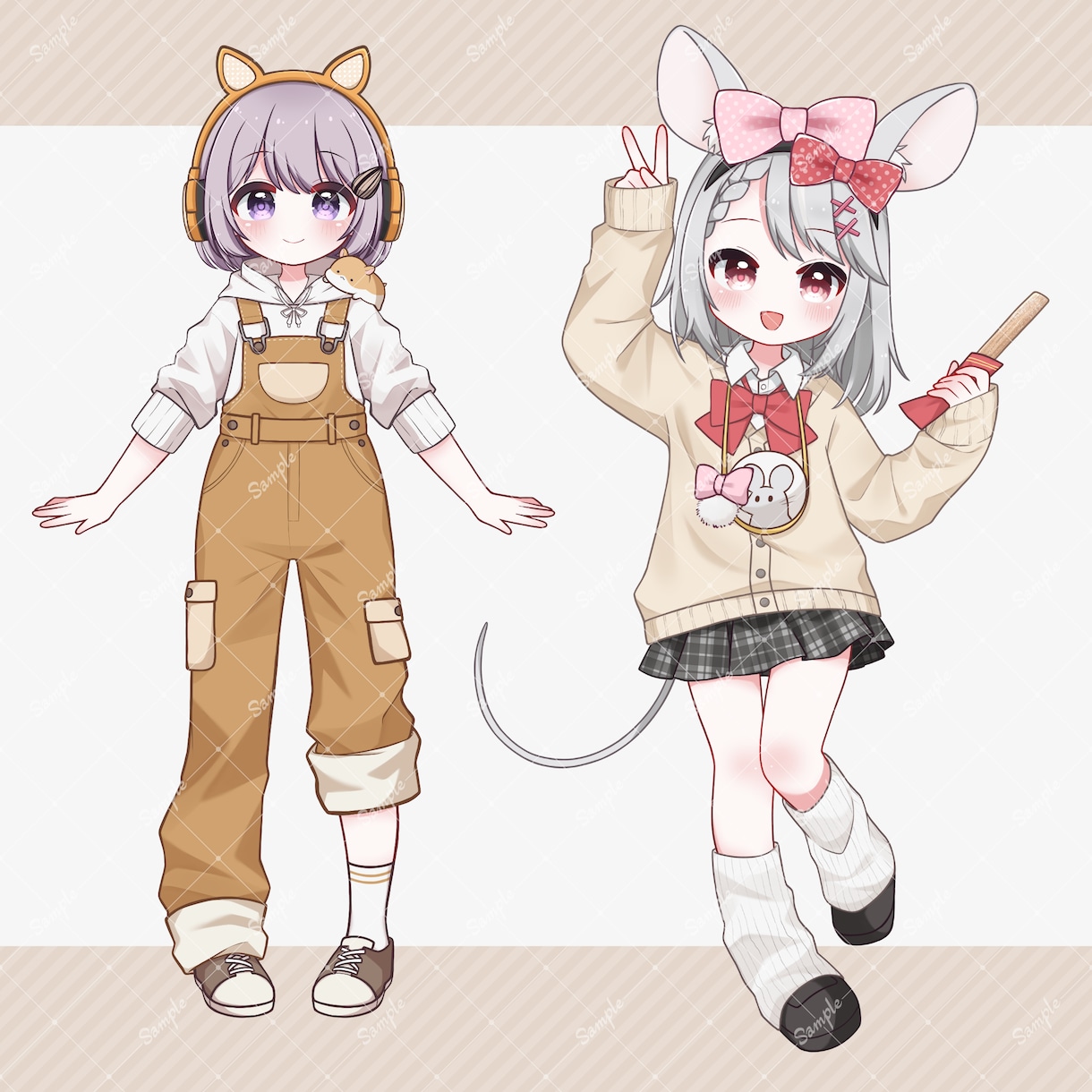 デフォルメ感のある立ち絵描きます 立ち絵やグッズ用などに！修正無制限！ イメージ2