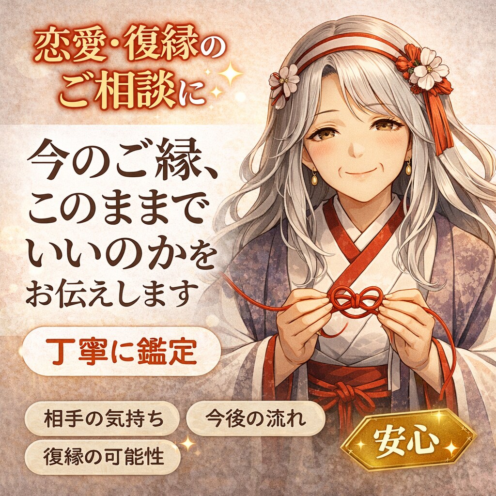 恋愛・復縁のお悩みを丁寧に鑑定します 相手の気持ちと、これからの流れを見ています イメージ1
