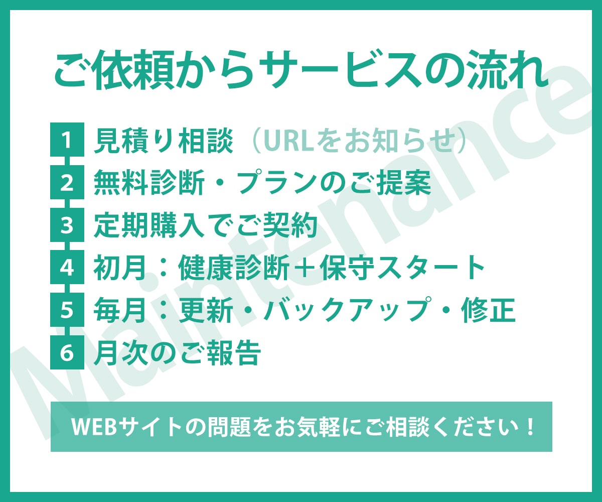 WordPressサイトを月額で保守・運用します 更新・バックアップ・軽微な修正まで毎月お任せの定期サポート イメージ7