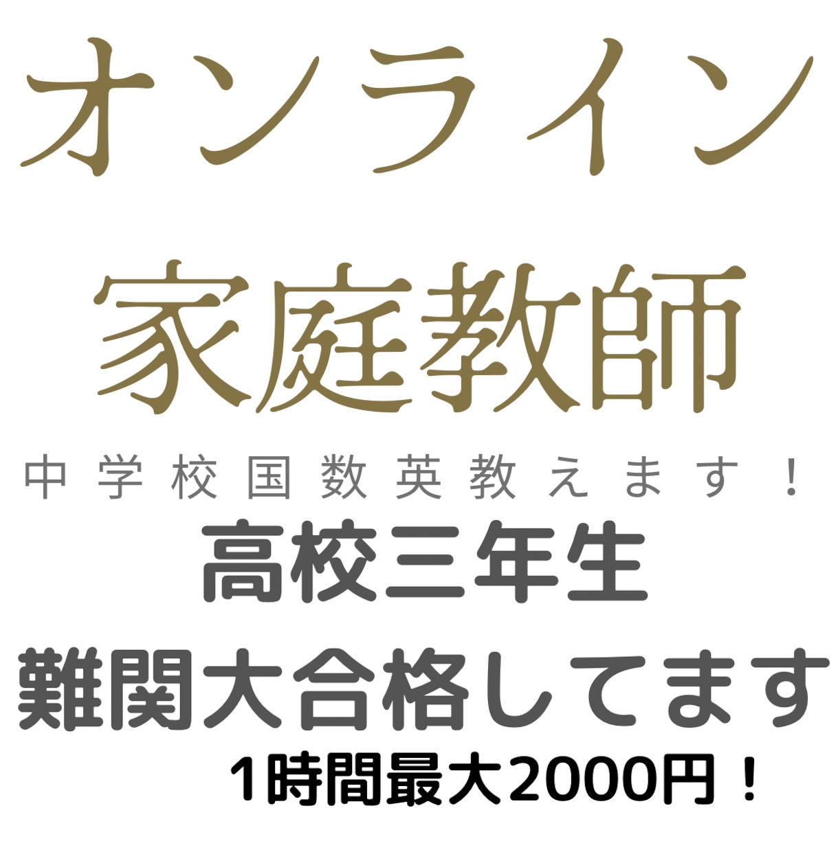 オンライン家庭教師します 難関大合格者が中学校国数英教えます！ イメージ1