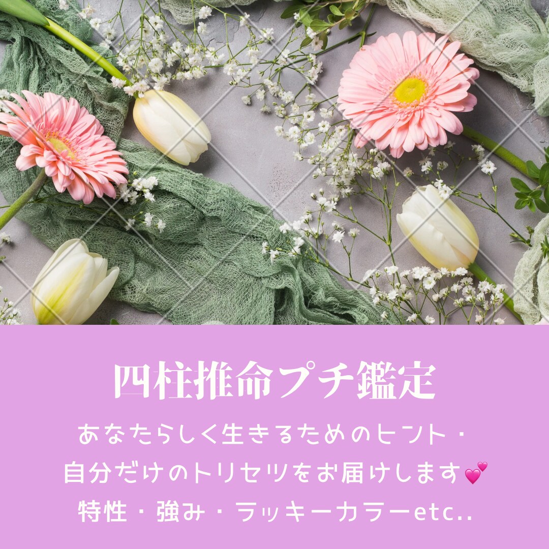 四柱推命であなたらしく生きる為のお手伝いをします プチ鑑定♡自分だけの取扱説明書をお届けします✴︎ イメージ1