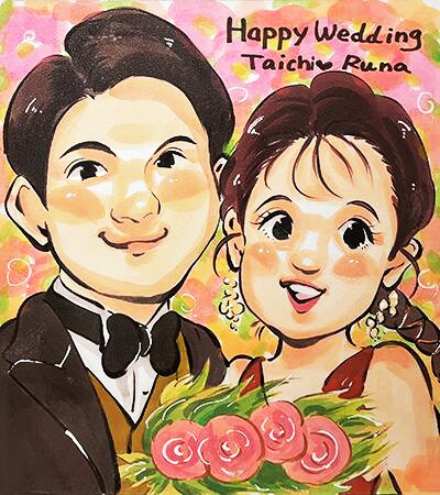 結婚祝い・記念日の似顔絵お描きします ウェルカムボードや大切な人への贈り物におすすめです！ イメージ9
