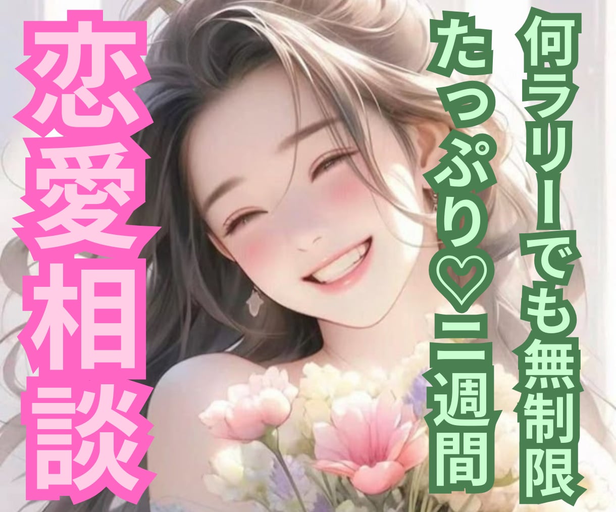 2週間♡本気の恋愛相談。最後まで一緒に進みます あなた専用恋愛サポート。悩みを整理し、理想の未来へ先導します イメージ1
