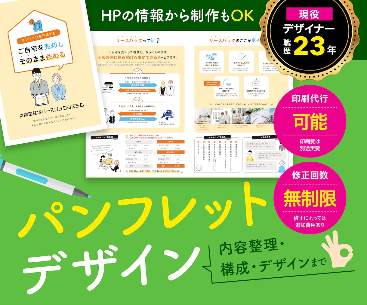 読み手にスッと届くレイアウトでパンフレット作ります 限られた紙面に必要な情報を、ぎゅっとスマートにまとめます イメージ1