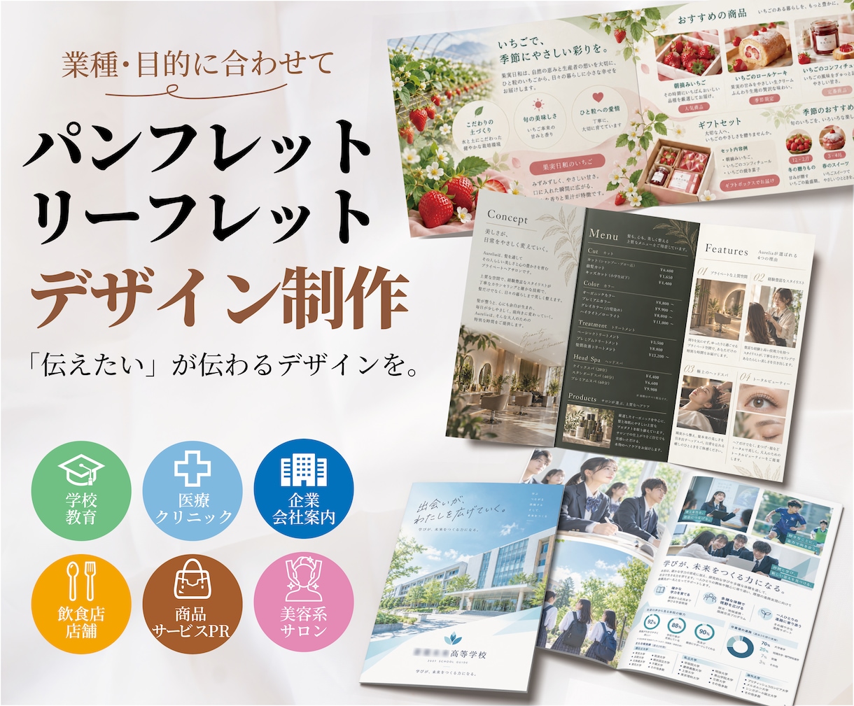魅力がしっかり伝わるパンフレットを制作します 会社案内・学校案内・病院・サロン・店舗パンフレット等対応 イメージ1