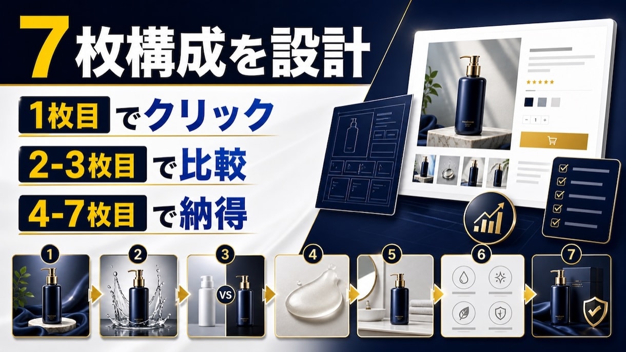 Amazon・楽天の商品画像7枚を制作します 競合分析つきで伝わる7枚構成に イメージ2