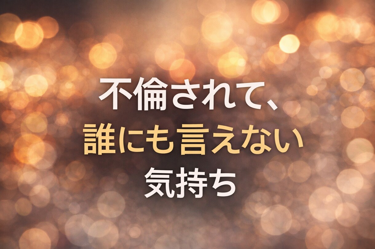 不倫された側の気持ち、答えを出さずに静かに聞きます 解決や正論に疲れた方へ。話すだけの30分です。 イメージ1