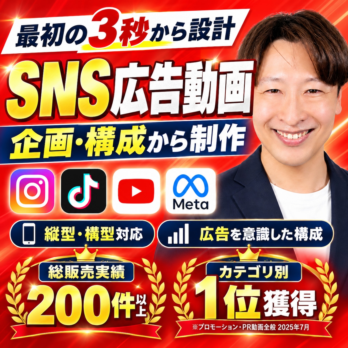 プロがSNSに強い動画を企画・構成から制作しまます 最初の3秒から設計。伝わる広告動画を制作します イメージ1