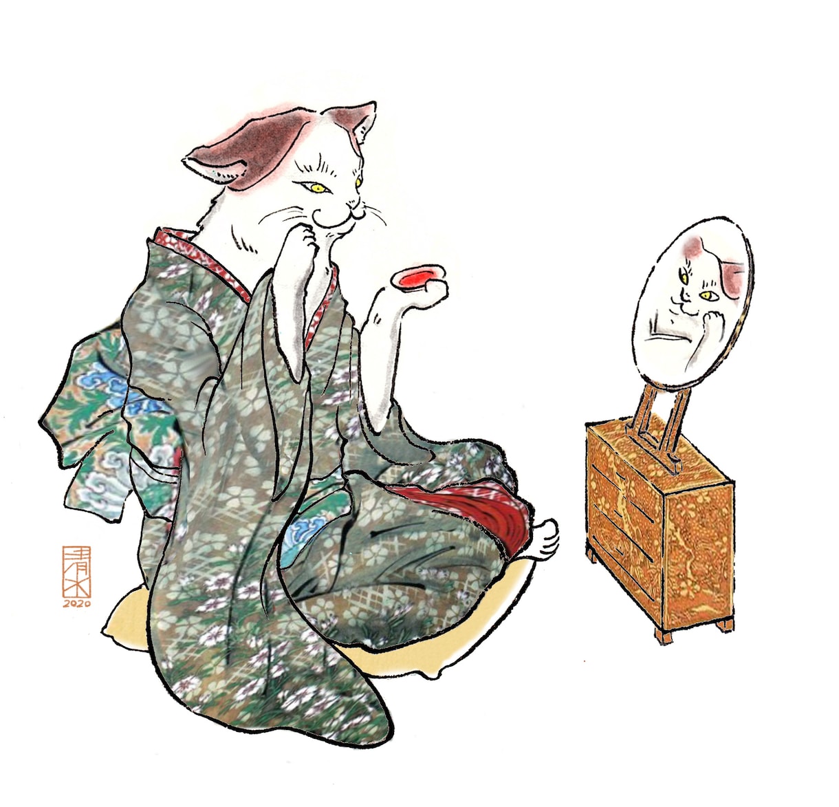 本格的和風の動植物イラスト、ペットも描きます データ対応、シンプルで可愛い本格派の和風手描きです。 イメージ6
