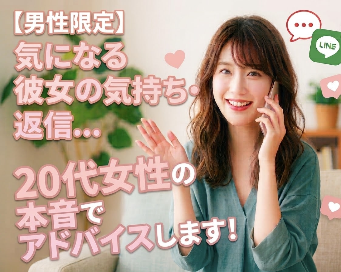 20代女子が本音で恋愛相談のります 男性限定✿気になる彼女の行動やLINEの意図を解説します！ イメージ1