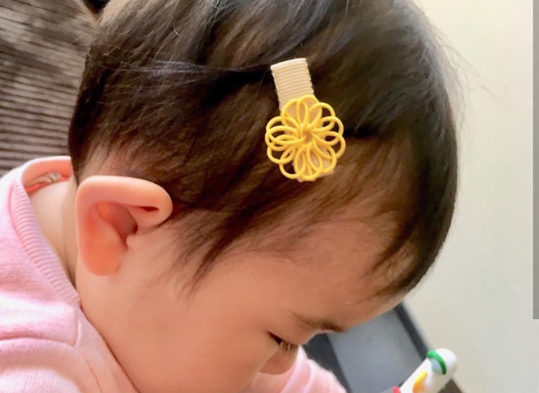 キッズ&ベビー向けオリジナルヘアクリップを作ります 軽くてつけ心地がよい水引クリップ。ベビーの前髪留めにも★ イメージ2