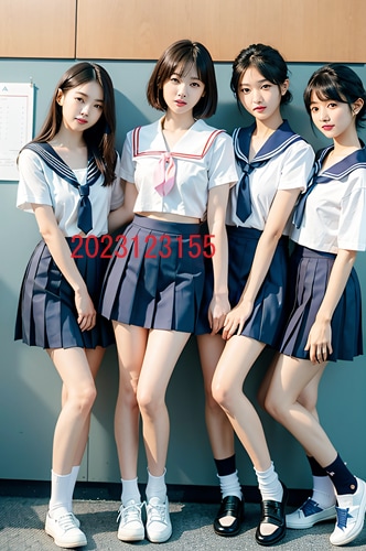AIで作成した女子高生の集合写真を販売します 実写では撮影、商用利用が難しい女子高生の集合写真販売 イメージ6