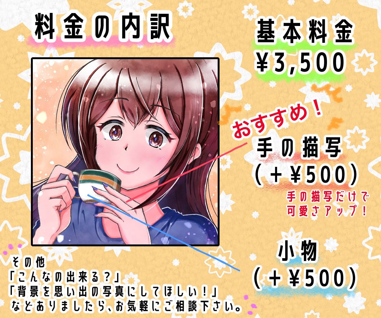 フォローされやすい！笑顔のアイコンお描きします SNS、ブログ、配信、副業にも！デフォルメも対応出来ます！ イメージ3