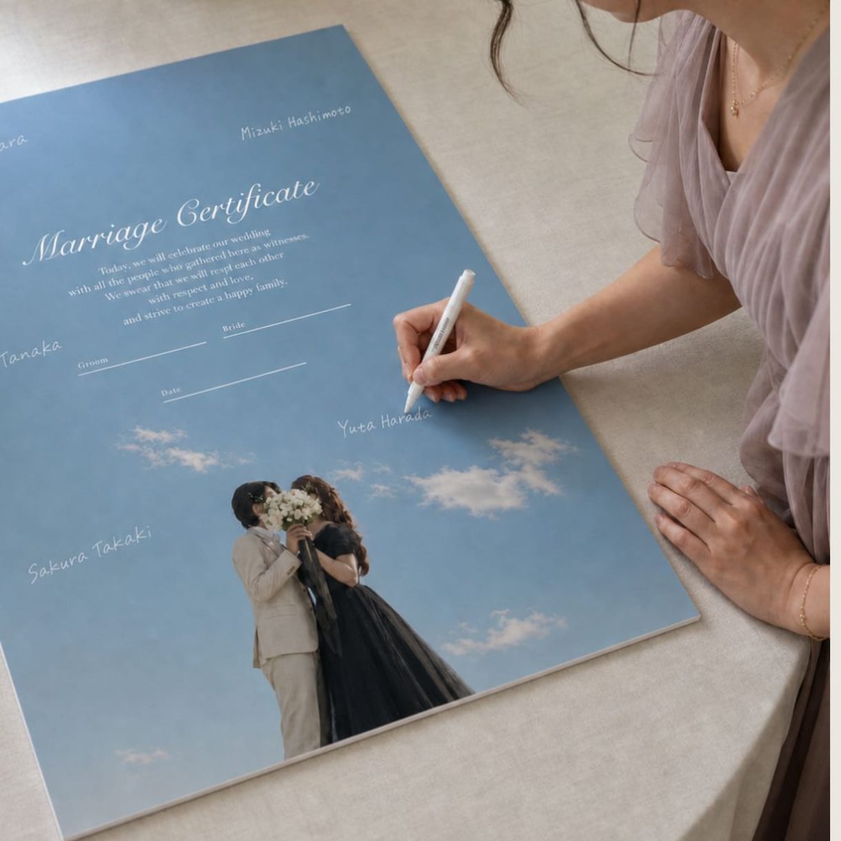 ゲスト参加型の結婚証明書パネル作ります 厚さ7mmのマットパネル納品★ イメージ6