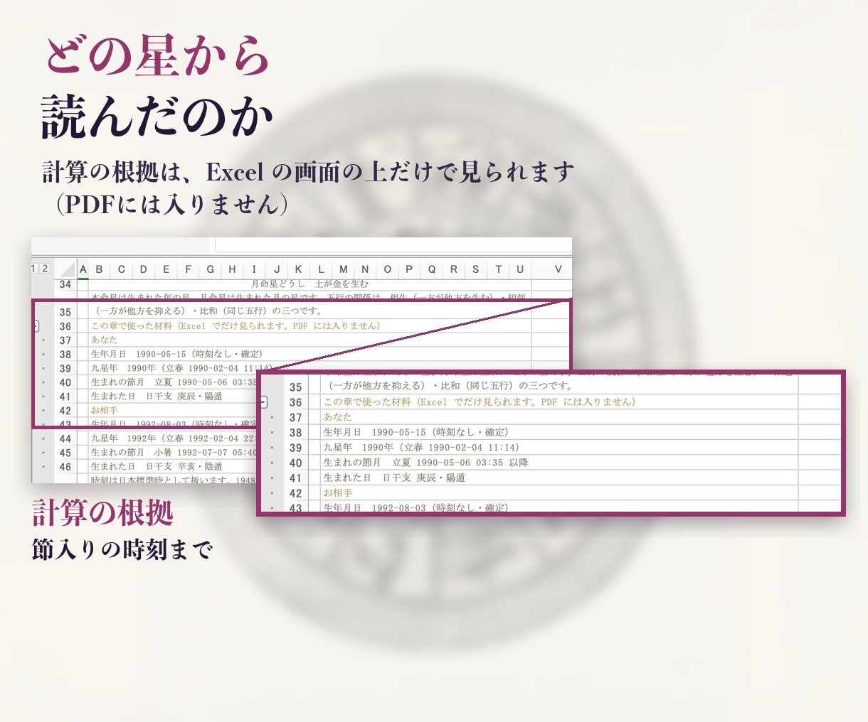 Excelで九星気学の鑑定書を自動で作れます 盤と吉方位を学んで、そのまま鑑定に使える｜屋号入り イメージ5