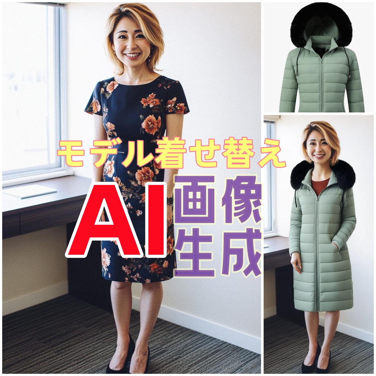 EC事業者様向け：AIによるモデルの着せ替えます AIでECを加速、時間とコストを大幅削減 イメージ2