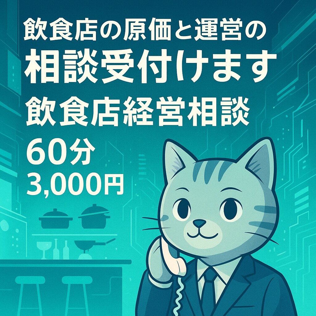 飲食店の原価と運営を相談受付ます 飲食店専門｜原価・メニュー・予約動線のお悩みを60分相談 イメージ1
