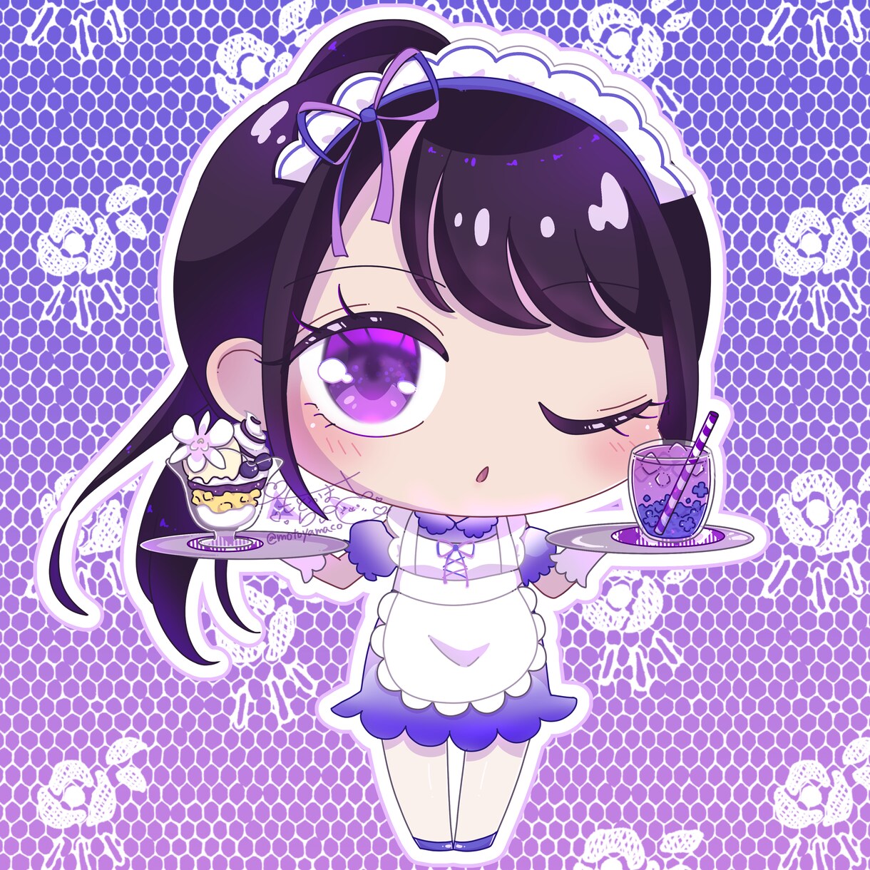 キラキラで可愛いミニキャラをお描きします きゅるきゅるおめめのデフォルメキャラならお任せください！ イメージ4