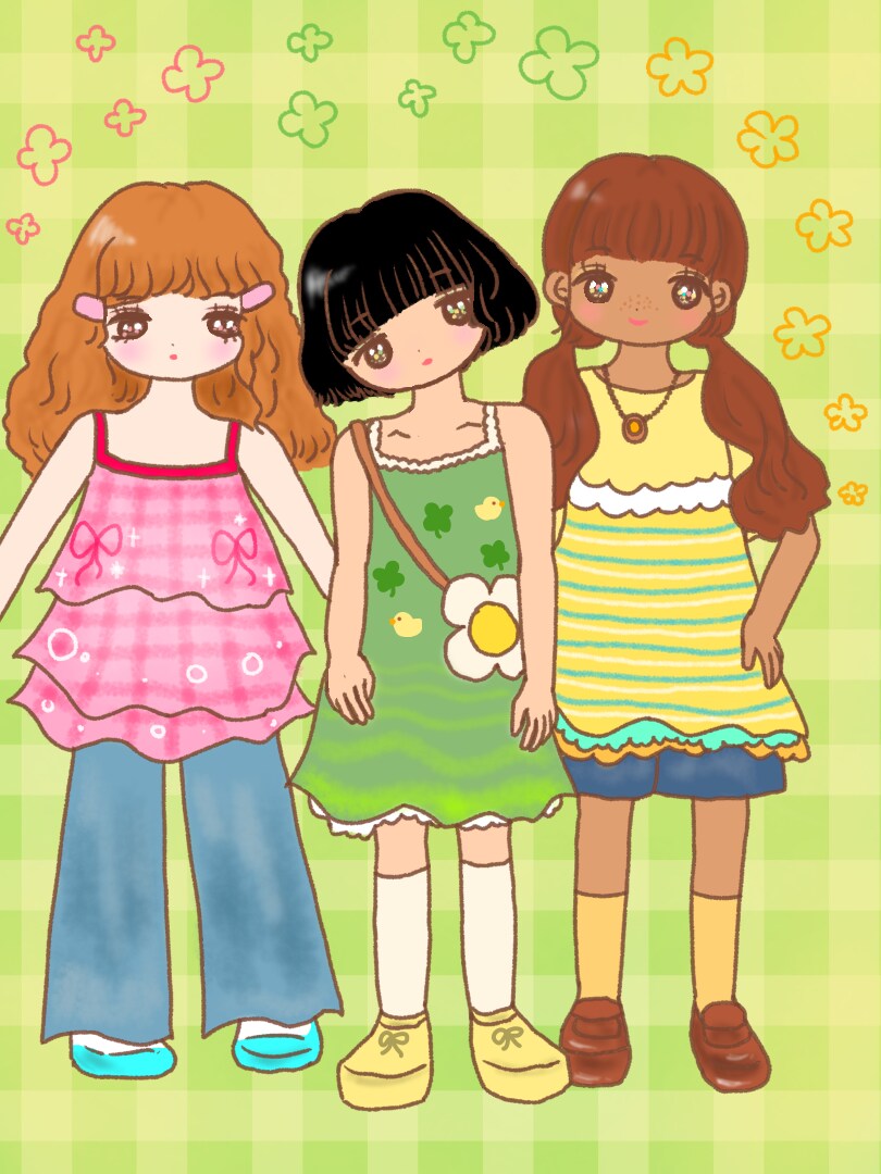 カラフルポップでかわいい女の子のイラストを描きます ポップキュートなスタイルの女の子のイラストが得意です！ イメージ8