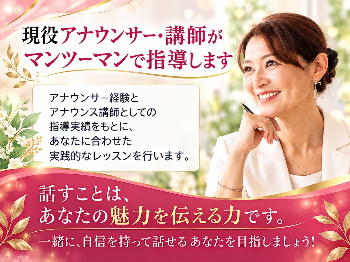 スピーチの話し方をプロがマンツーマンレッスンします 結婚式・式典での大切なスピーチで失敗しないためのコツ教えます イメージ8