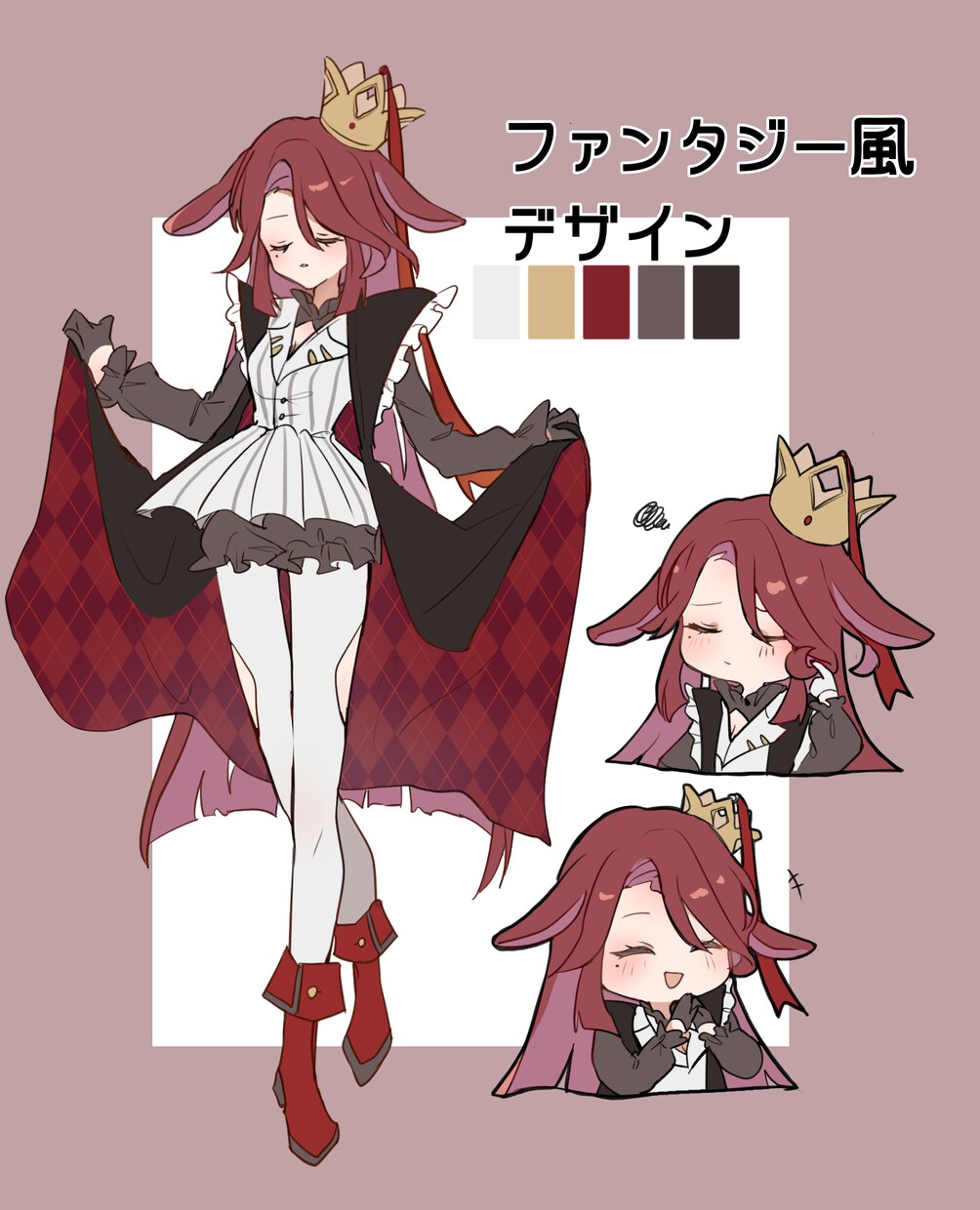 可愛いキャラクターシート描きます 立ち絵とミニキャラ、表情差分を一緒に！ イメージ5