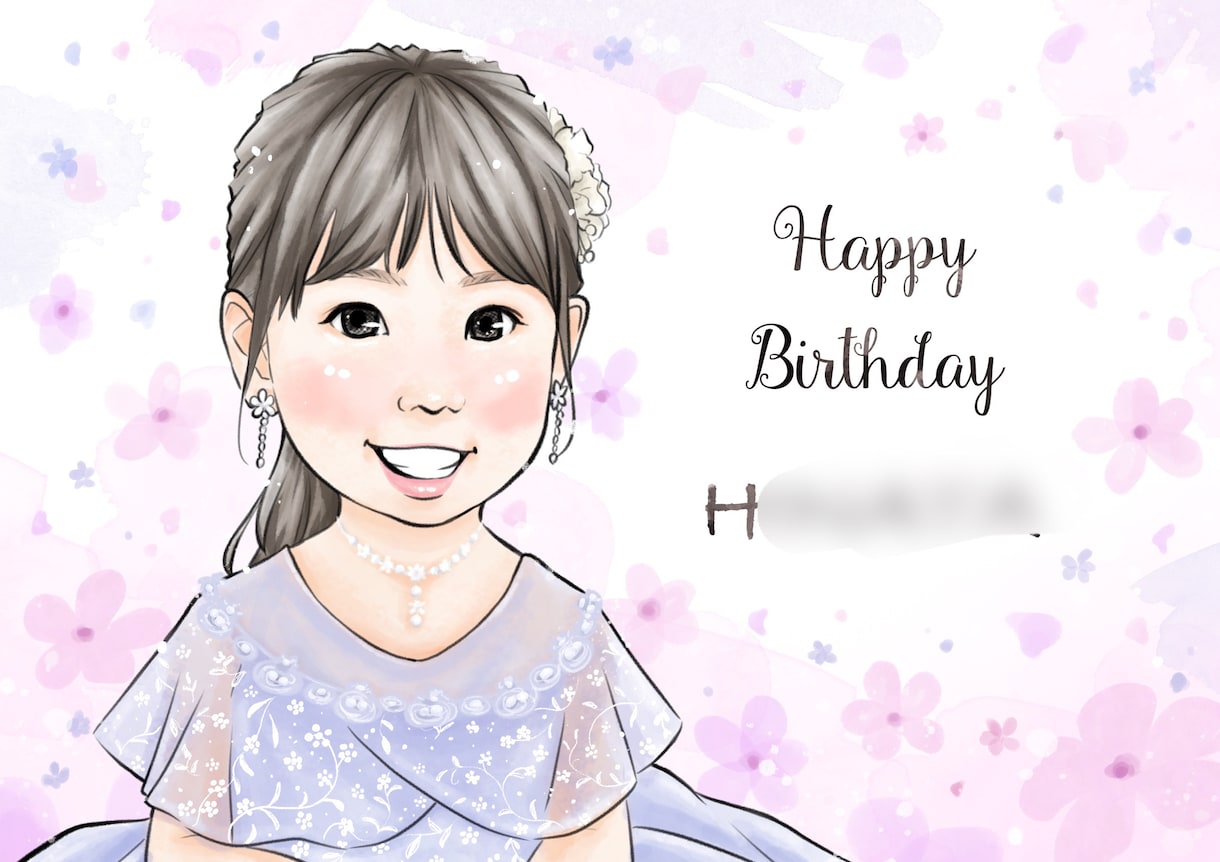 ふんわり可愛い♡水彩風デジタル似顔絵描きます 優しく明るい！お誕生日やウェディングにどうぞ イメージ10