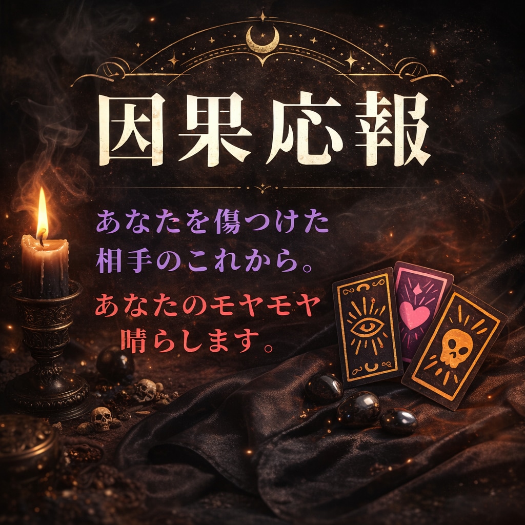 因果応報！あなたを傷付けた相手の今後を見ます 因果は巡る。タロットで相手の運命を静かに読み解きます。 イメージ1