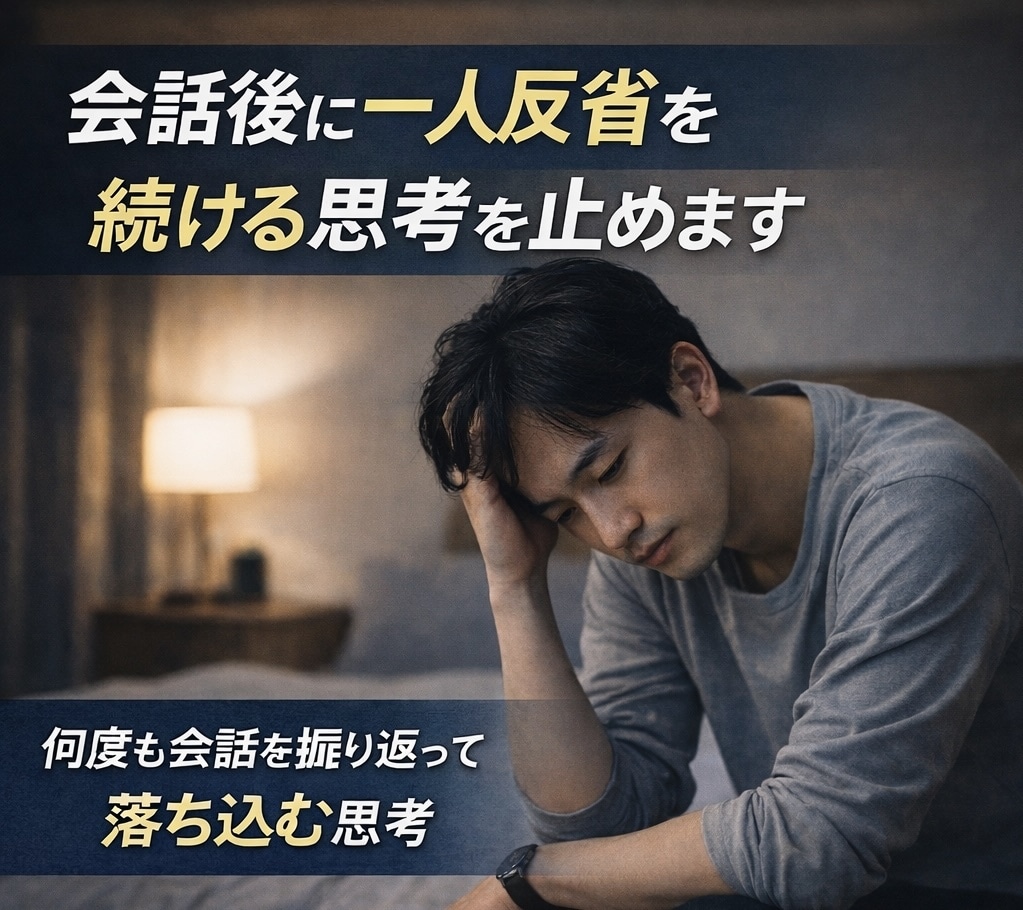 会話後に一人で反省し続けてしまうのを止めます 自分を責める思考から抜け出すための整理法 イメージ1