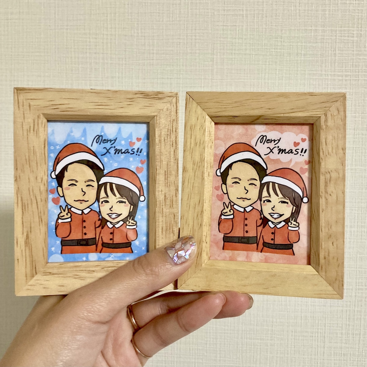 手のひらサイズのにがおえ、お描きします 小さいサイズで飾りやすくてかわいい^^*♡ イメージ6
