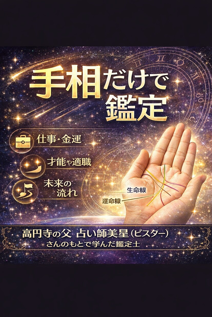 手相であなたの運命と才能を鑑定します 手のひらから運気の流れと適性を立体分析 イメージ1