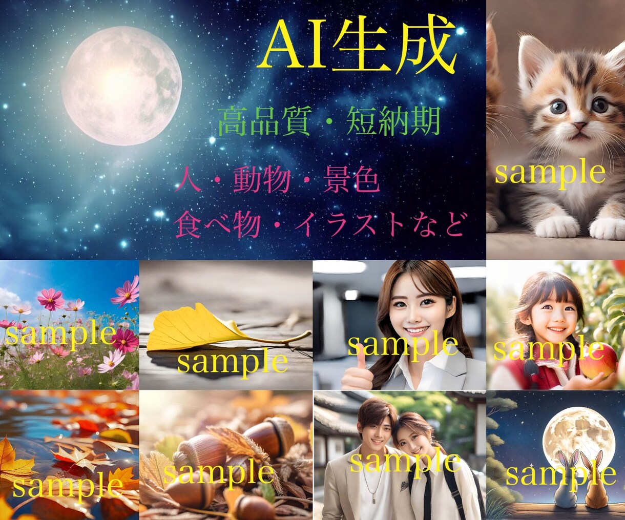 高品質なAI写真を作成致します 人物・動物・景色などの写真を中心に作成しています イメージ1