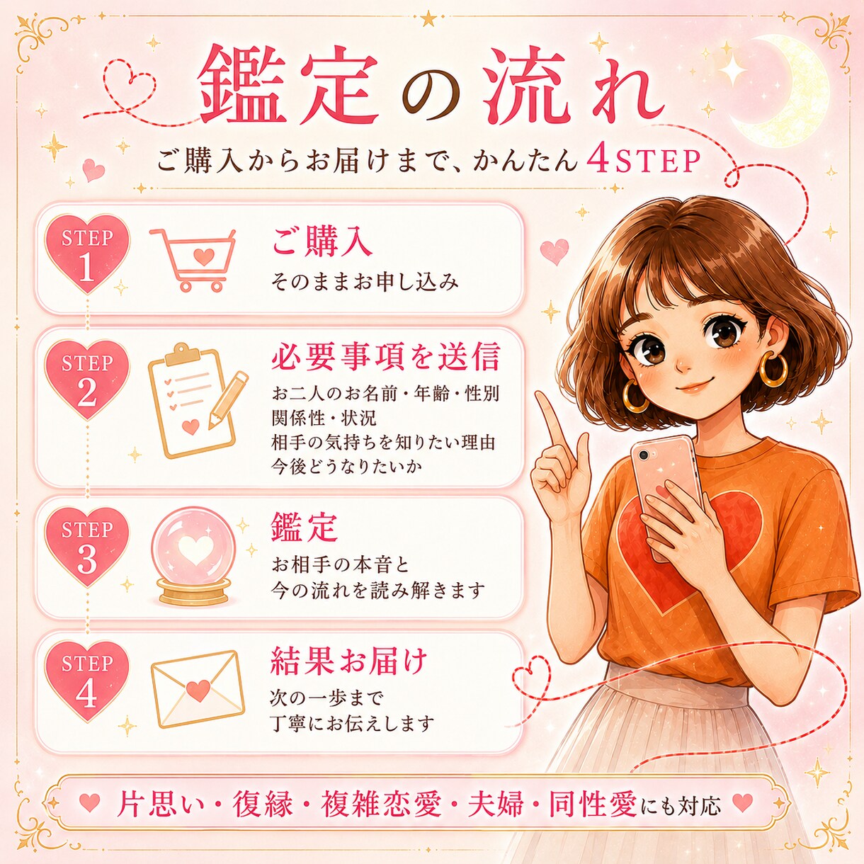 彼に気づいて欲しい｜片思いから両想いへ導きます 片思い・復縁・夫婦・同性愛｜あなたの恋を丁寧に視ます イメージ2