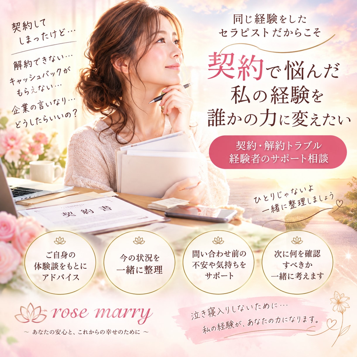 個人事業契約キャッシュバック問題改善策寄り添います 小規模事業～支払いの心配・契約泣き寝入しないためのアドバイス イメージ1