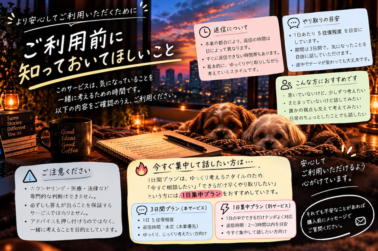 3日間、気になったことを一緒に考えます まとまってなくてOK。一緒に「なんで？」を考えます イメージ4