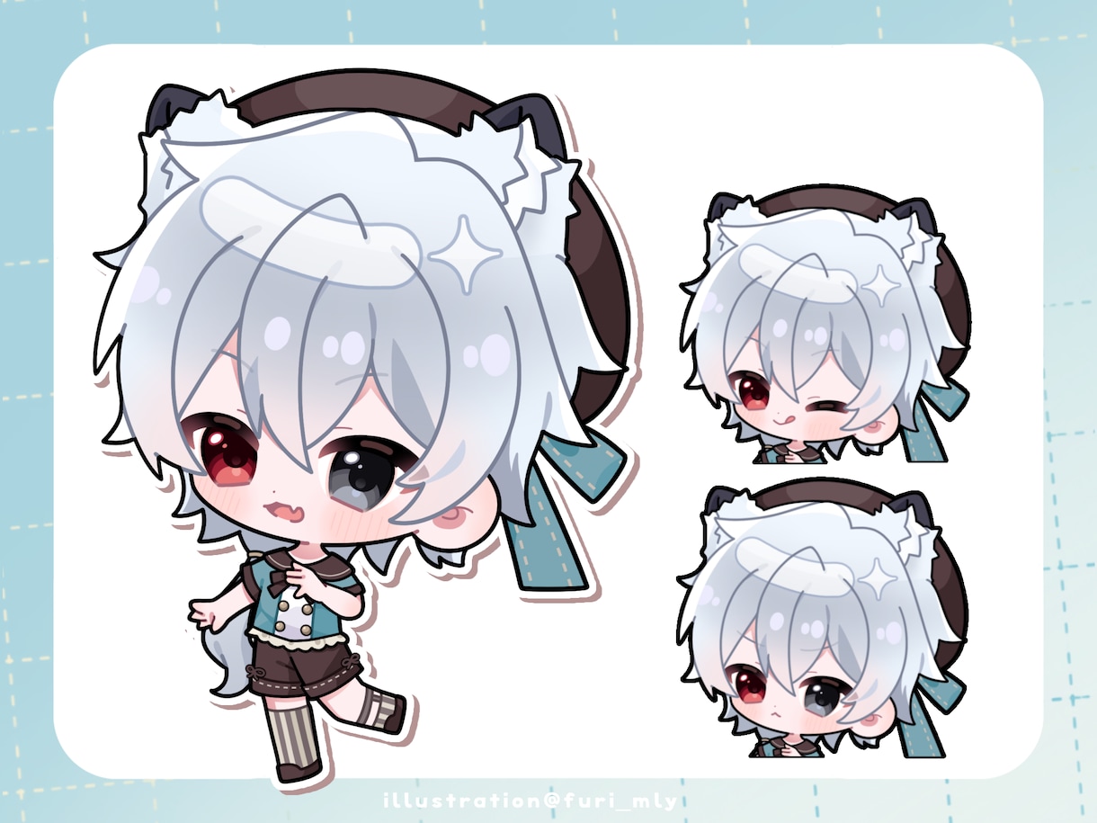 ミニキャラ（SD•デフォルメ）イラストを描きます 商用OK！グッズ、スタンプ、動画、配信などに…◎ イメージ7