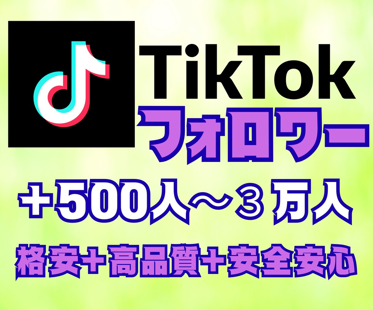 格安でTikTokフォロワー増やします 高品質＋減少率少＋補填保障あり。フォロワー＋５００人～ イメージ1