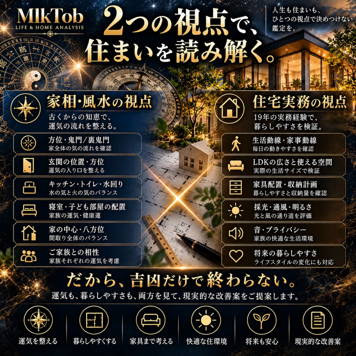 家相・風水＋住宅のプロ目線で間取りを鑑定します 吉凶だけで終わらない、暮らしまで考える住まい鑑定 イメージ2