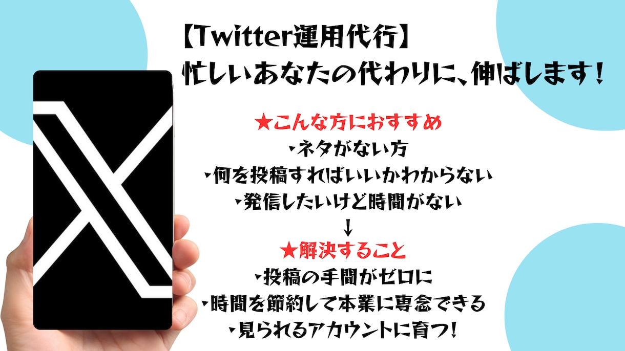 Twitter運用代行　運用全般承ります 企画〜投稿〜リプ対応まで丸投げOK！投稿（月30本） イメージ1