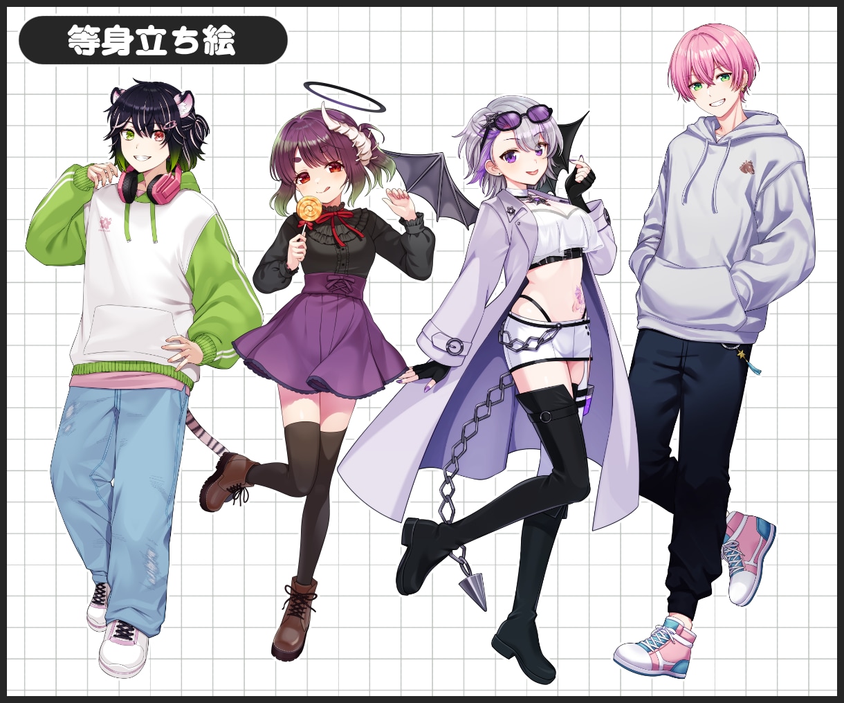 商用・グッズOK！キャラクターイラスト承ります SDキャラ・立ち絵・一枚絵・歌ってみた・MVお任せください！ イメージ5