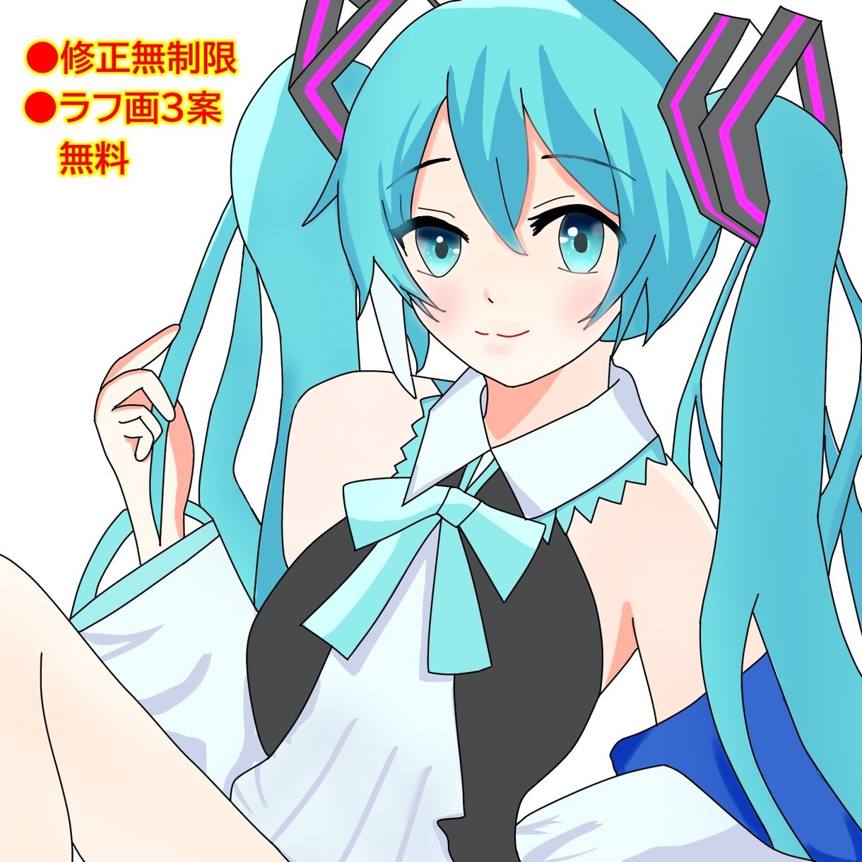歌ってみた用サムネイラスト描きます 修正無制限!納得のいくまで描き直せます!本家に寄せた絵柄◎ イメージ2