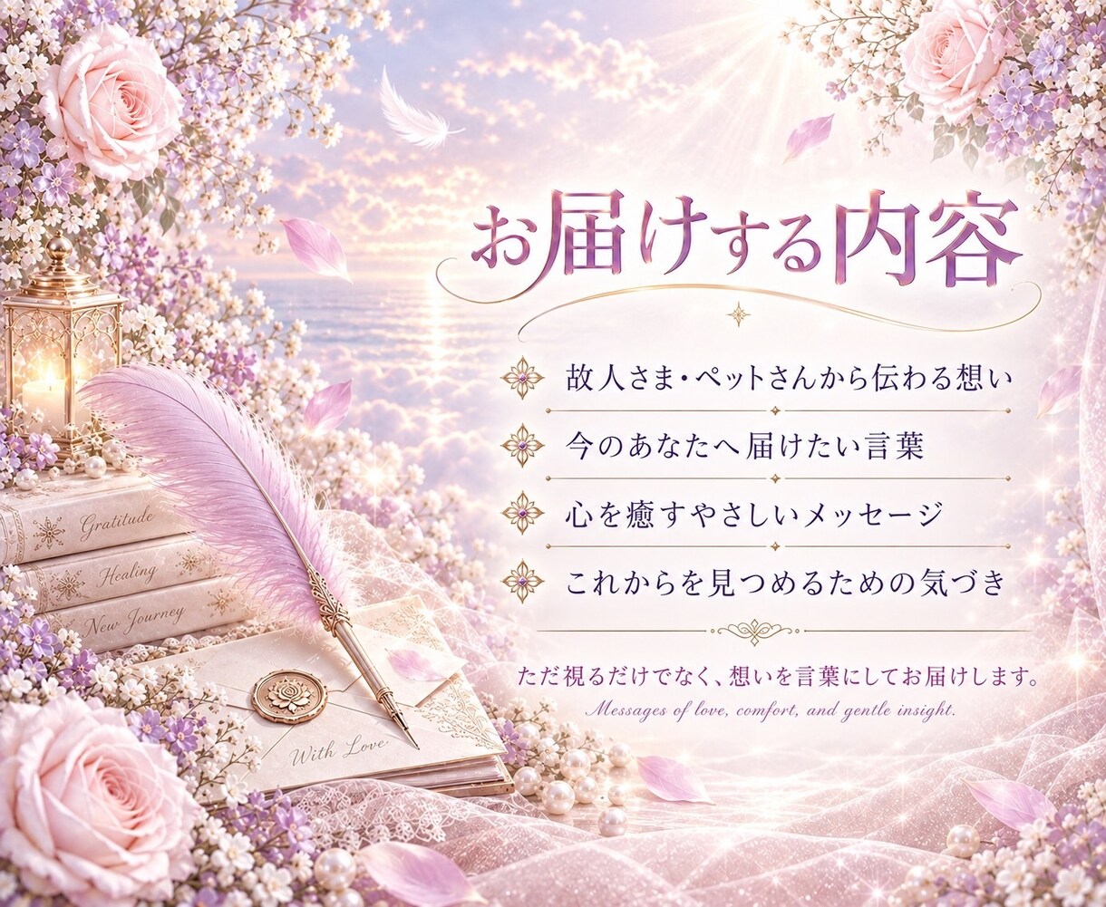 亡くなった方からあなたへの想いを手紙でお伝えします 大切なあの方の想いを、心に寄り添う言葉でお届けします イメージ4
