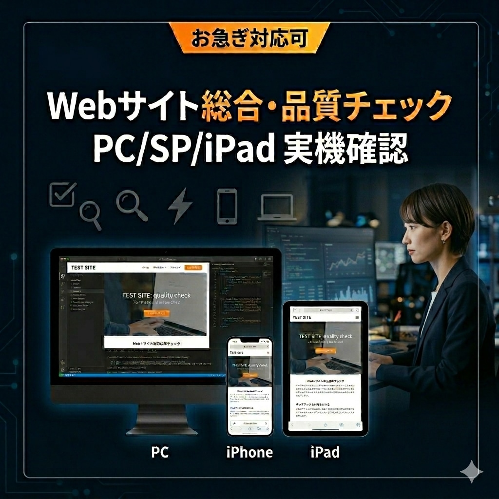 Webサイト公開前の総合検証と公開作業を承ります PC・SP・iPad実機で公開前チェック／急ぎ対応可 イメージ1