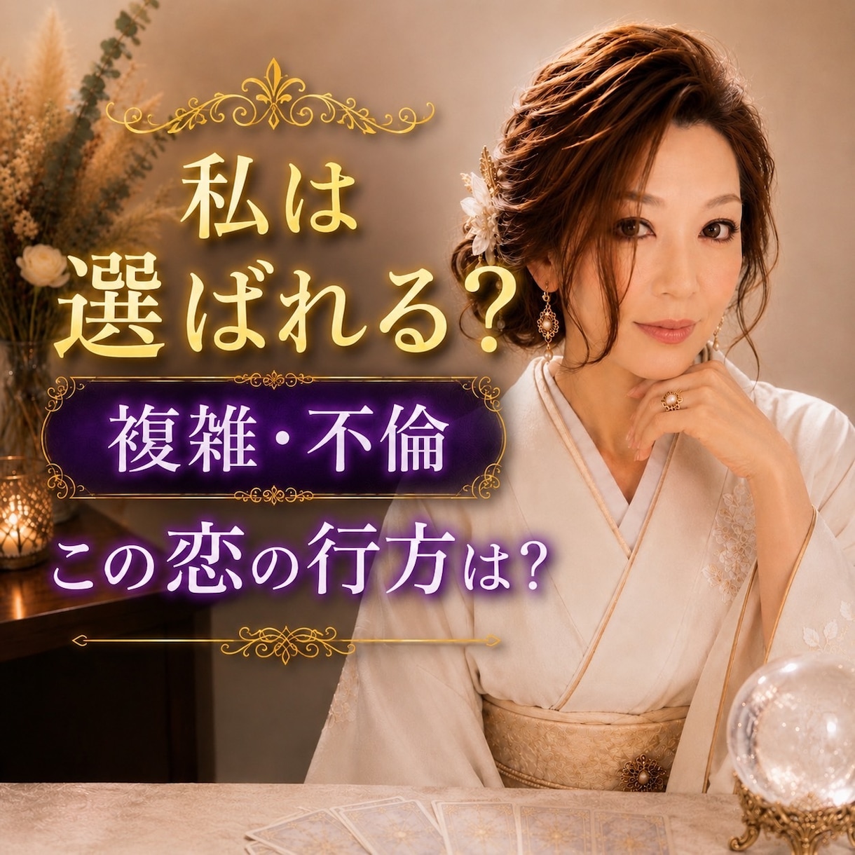 私は選ばれる？複雑恋愛・不倫の本音を忖度せず視ます 都合のいいか？本気でいるの？はっきりお伝えします。 イメージ1