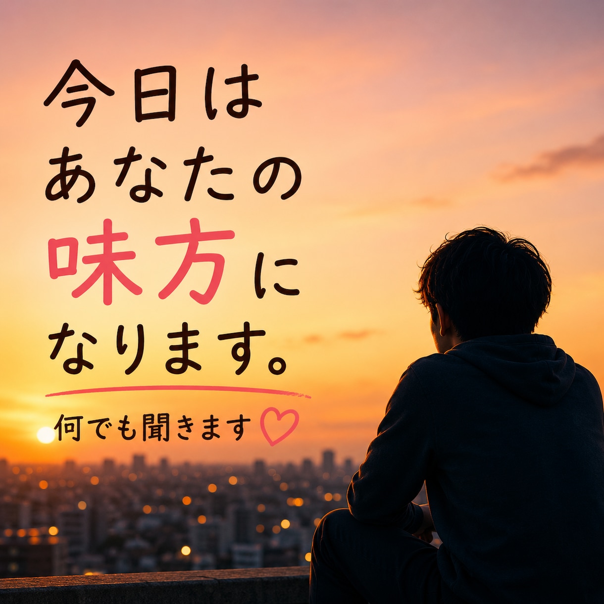 今日はあなたの味方になります。何でも聞きます 否定も説教もしません。今日はあなたの味方でいます イメージ1
