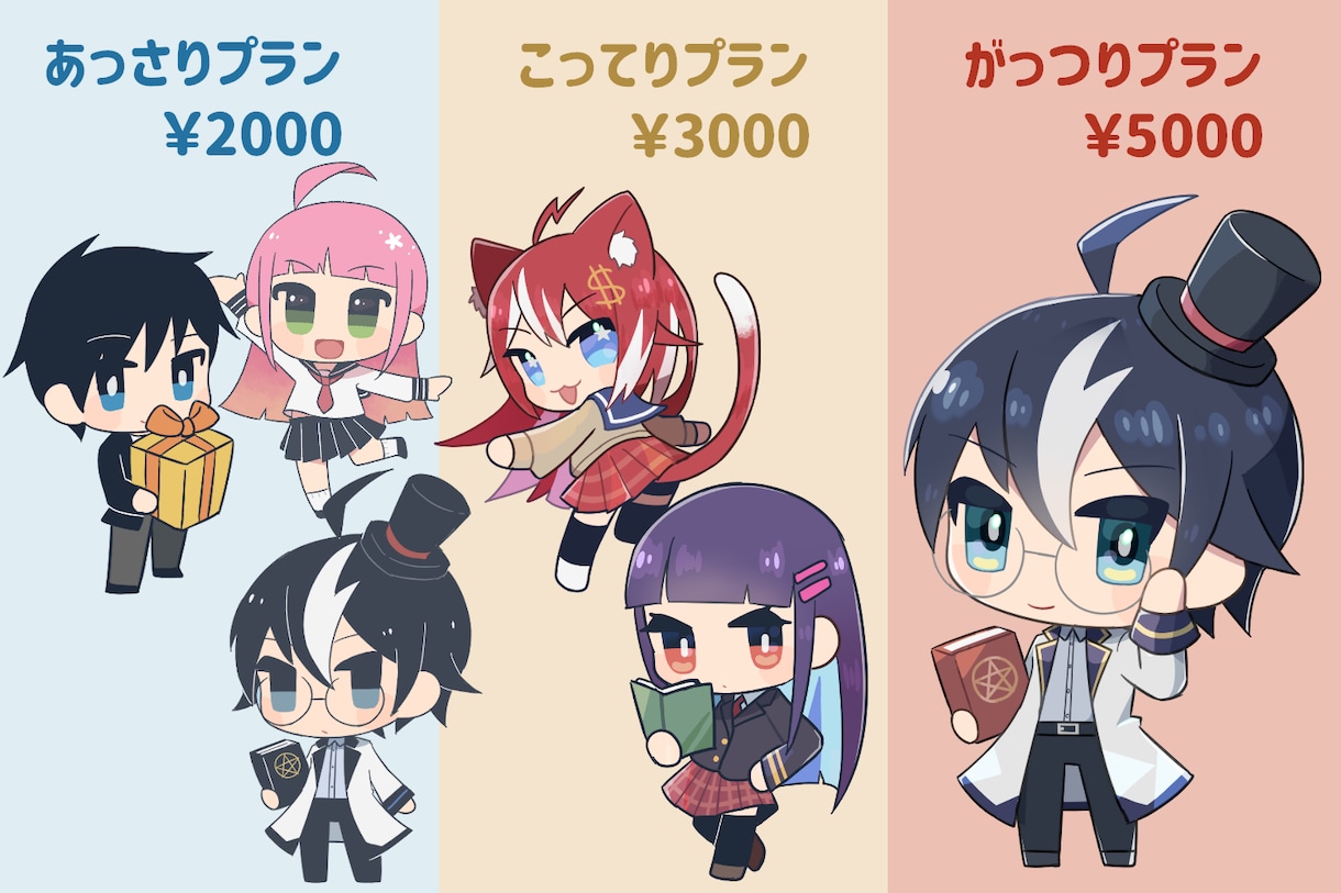 お安く早く！可愛いミニキャラ描きます 絵柄選択可！アイコンやグッズへのご利用にどうぞ！ イメージ2