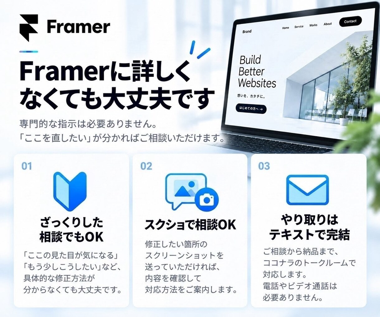 Framerサイトを修正・調整します 小さな修正1つからお気軽にご相談ください イメージ5