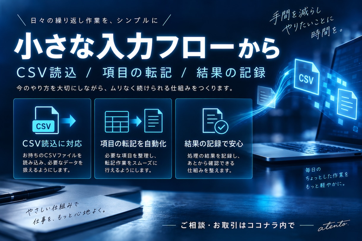RPAでWeb入力の繰り返し作業を自動化します CSVから管理画面へ！毎日の入力作業を仕組み化 イメージ2