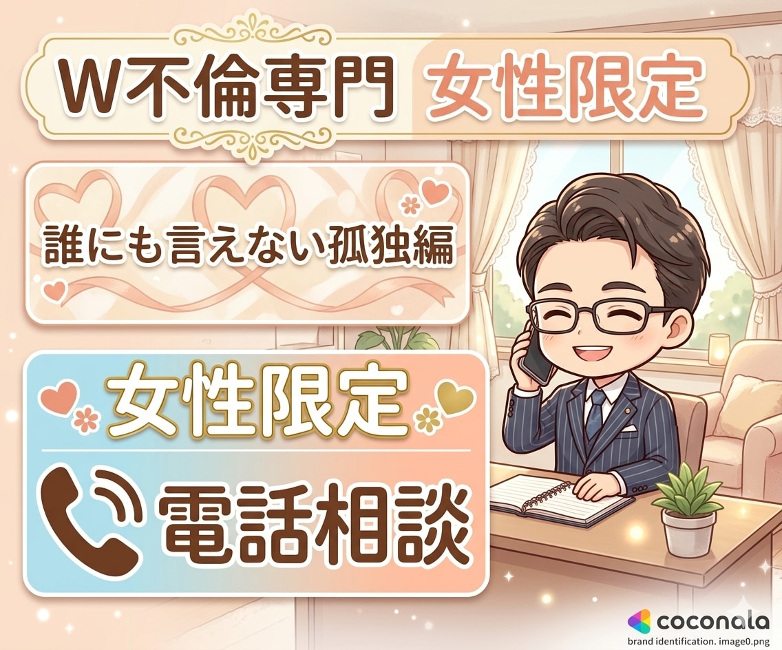 W不倫の秘密、誰にも言えない孤独に寄り添います 誰にも言えない秘密の恋を聴きます。 イメージ1