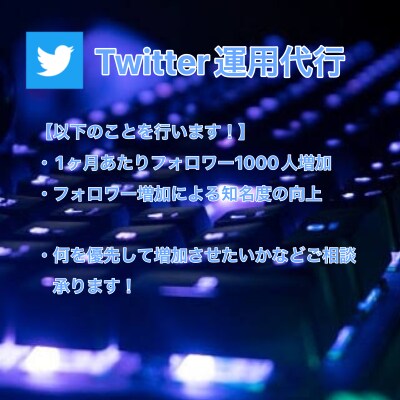 企業、個人問わず可！Twitterの運用行います フォロワーの増加で知名度UPを狙えます！お手軽1週間プラン イメージ1
