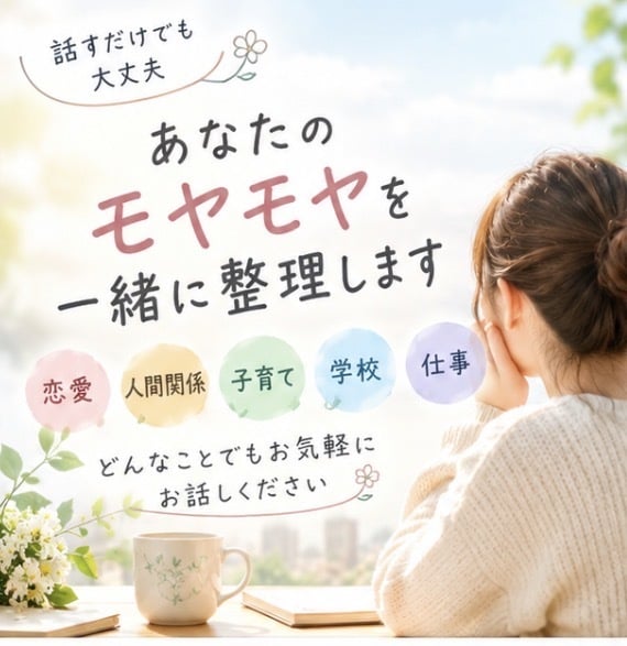 あなたのモヤモヤを一緒に整理します 話しながら気持ちや考えを一緒に整理します。 イメージ1